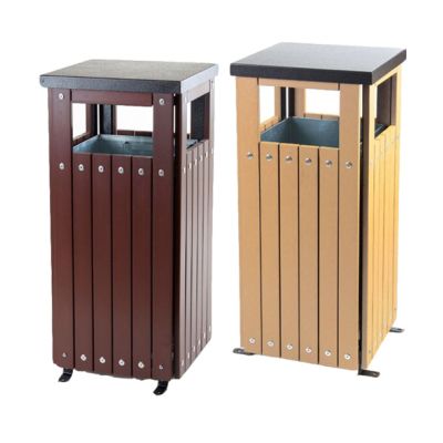 Trojan 36L Square Wood Effect Outdoor Bin/Liner
