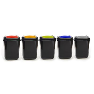 Trojan 28L Plastic Push Bin with Lid (Various Colours)