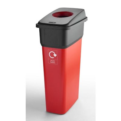 55L Slim Look Recycling Bins in IML Finish - Red
