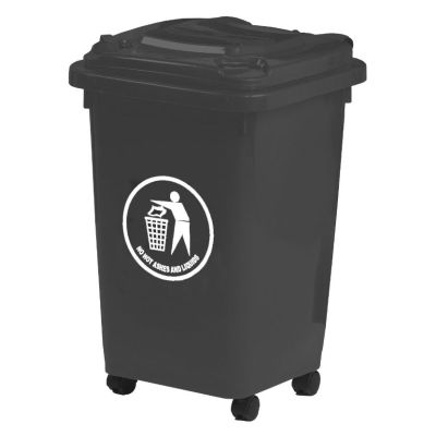 50 Litre Wheelie Bin Black