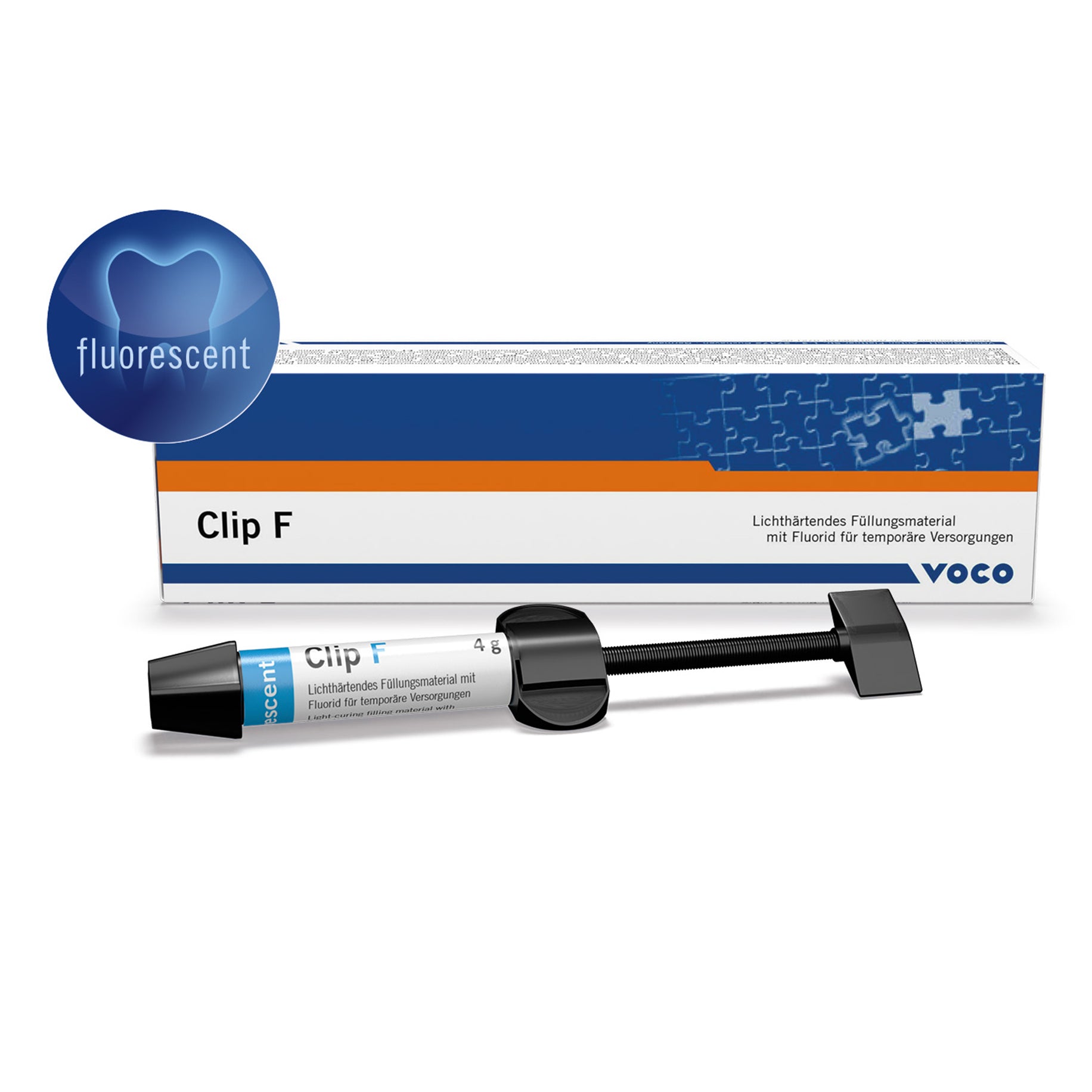 VOCO Clip F Syringe 2 x 4 g fluorescent 