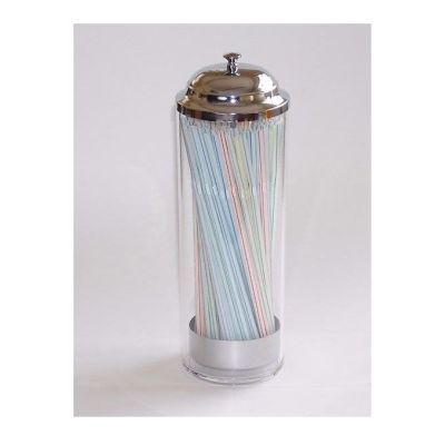 Traditional Straw Dispenser in Plastic and Chrome