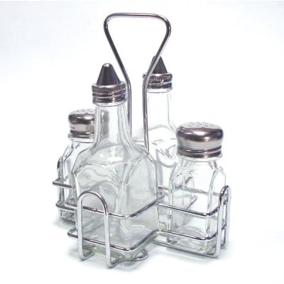 Oil & Vinegar with Salt & Pepper Cruet Deluxe Set