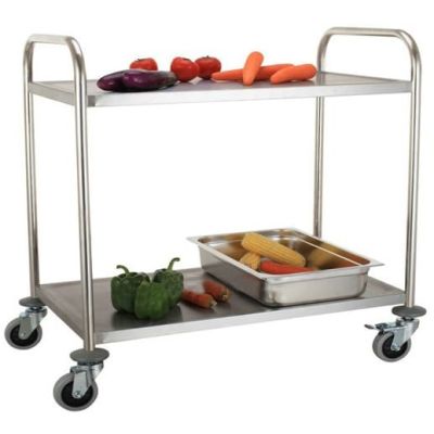 2 Tier Stainless Steel Service Trolley