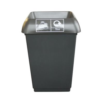 50L Recycling Bin Comp With Dark Grey Lid & Tins Logo