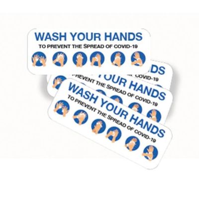 Wash Your Hands Vinyl Signs 160 x 60mm - Packs of 10 or 50