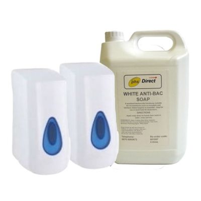 Soap Starter Pack - 2 x Soap Dispensers and 1 x 5 Litre Soap