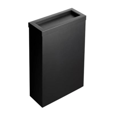 Matte Black Opal Steel 50 Litre Waste Bin - Flap Lid