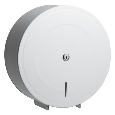 C21 Jumbo Metal Toilet Roll Dispenser White
