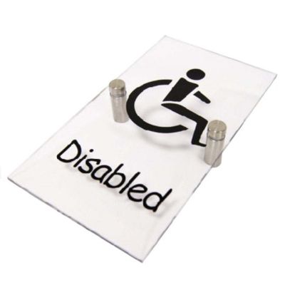Clear Acrylic 'Disabled' Toilet Sign