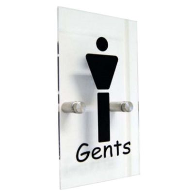 Clear Acrylic 'Gents' Toilet Sign