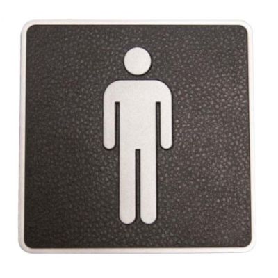 Black and Chrome Square 'Gents' Toilet Sign