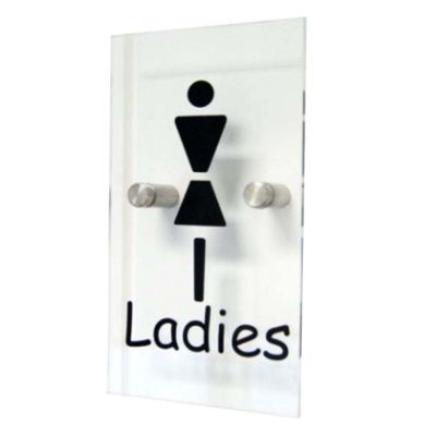 Clear Acrylic 'Ladies' Toilet Sign