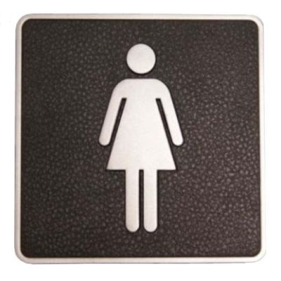 Black and Chrome Square 'Ladies' Toilet Sign