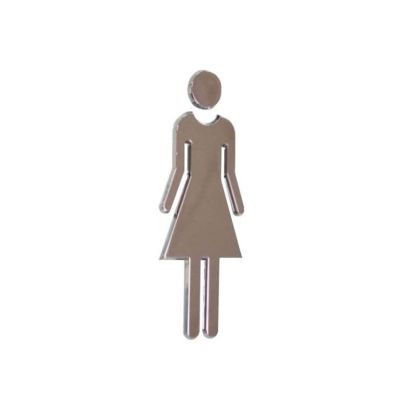 Chrome Ladies Toilet Sign