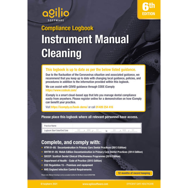 Manual Cleaning Compliance Logbook 