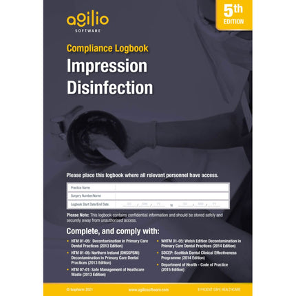 Impression Disinfection Compliance Logbook 
