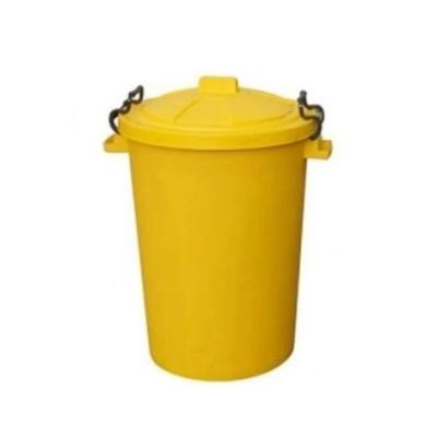 Trojan 85 Litre Heavy Duty Coloured Clip Lid Dustbins in Yellow