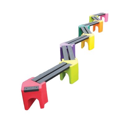Multicoloured Zig-Zag Benches (14 Persons)