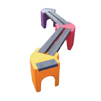 Multicoloured Zig-Zag Benches (4 Persons)