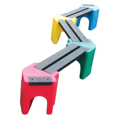 Multicoloured Zig-Zag Benches (6 Persons)