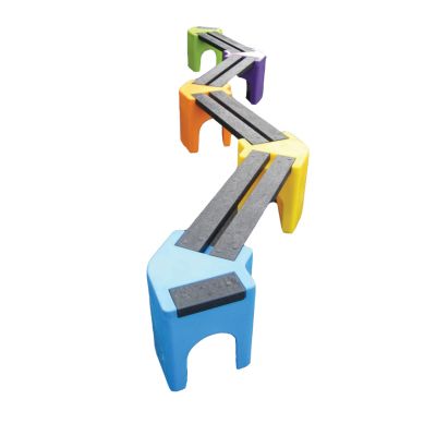 Multicoloured Zig-Zag Benches (8 Persons)